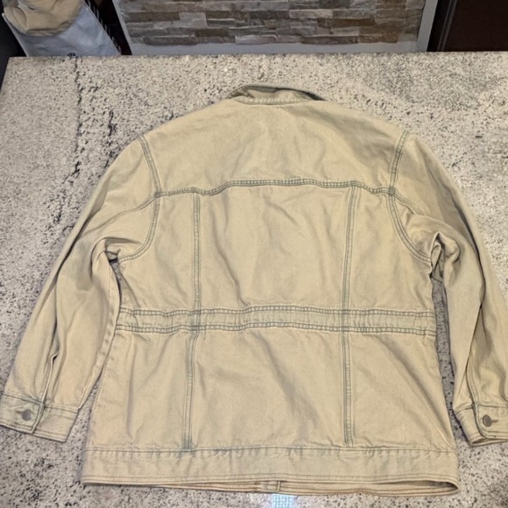 Universal‎ Thread Denim Jacket Beige Utility Drawstring Waist Size M - Picture 3 of 8